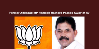 Former Adilabad MP Ramesh Rathore Passes Away At 57, Adilabad MP Ramesh Rathore Passes Away, Former Adilabad MP Passes Away At 57,Former MP Passes Away At 57,MP Ramesh Rathore Passes Away At 57,Mp Ramesh Rathore,Mp, Adilabad MP, Bjp Leader, Ramesh Rathore Death, Utnur News,Telangana Politics,Political News,Hyderabad,Telanagana,Mango News,