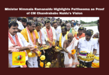 Minister Nimmala Ramanaidu Highlights Pattiseema As Proof Of CM Chandrababu Naidu'S Vision,Minister Nimmala Ramanaidu Highlights,Pattiseema As Proof Of CM Chandrababu Naidu'S Vision,CM Chandrababu Naidu'S Vision,CM Chandrababu Naidu,Minister Nimmala Ramanaidu ,Nimmala Ramanaidu,Agriculture, chandrababu naidu, andhra pradesh, drinking water, Godavari Water, Krishna Delta,Pattiseema, Polavaram Project, River Linking, Telugu Nation, Water Resources,Mango News