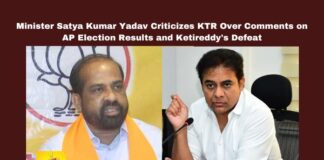 Minister Satya Kumar Yadav Criticizes KTR Over Comments On AP Election Results And Ketireddy'S Defeat,Minister Satya Kumar Yadav,Criticizes KTR Over Comments,Satya Kumar Yadav Criticizes KTR Over Comments On AP Election ,KTR Comments,AP Election Results, Ketireddy'S Defeat, Andhra Pradesh election results,BRS, Corruption, Dharmavaram, Ketireddy Venkatarami Reddy, land mafia, Minister Satya Kumar Yadav, political criticism,Mango News