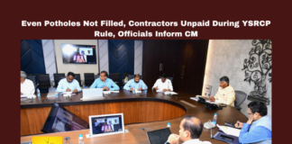 Even Potholes Not Filled Contractors Unpaid During YSRCP Rule Officials Inform CM,Even Potholes Not Filled,Contractors Unpaid During YSRCP Rule Officials Inform CM,otholes Not Filled Contractors Unpaid During YSRCP Rule,Contractors,YSRCP Rule,YSRCP,Potholes,CM, Advanced Technology , Andhra Pradesh, Chandrababu Naidu, Contractor Payments, IIT Collaboration, Infrastructure, Public Safety, Road Repairs,Mango News
