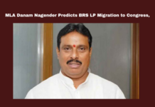 MLA Danam Nagender Predicts BRS LP Migration To Congress,MLA Danam Nagender Predicts,BRS LP Migration To Congress,Congress,MLA Danam Nagender,BRS,Congress,LP Migration, CongressMerger,DevelopmentFunds,HarishRao, Hyderabad, KalyanLakshmi,KCR,KTR, MLAMigration, ShaadiMubarak,AP Live Updates, AP Politics, Political News, Mango News