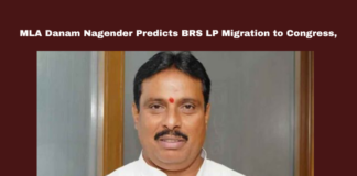MLA Danam Nagender Predicts BRS LP Migration To Congress,MLA Danam Nagender Predicts,BRS LP Migration To Congress,Congress,MLA Danam Nagender,BRS,Congress,LP Migration, CongressMerger,DevelopmentFunds,HarishRao, Hyderabad, KalyanLakshmi,KCR,KTR, MLAMigration, ShaadiMubarak,AP Live Updates, AP Politics, Political News, Mango News