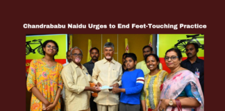 Chandrababu Naidu Urges To End Feet Touching Practice,Chandrababu Naidu Urges To End Feet Touching,Chandrababu Naidu Urges,Chandrababu Naidu,End Feet Touching Practice,Feet Touching, Amaravati, Cultural Values, Political Leaders, Public Appeal, Self Respect, TDP Headquarters,AP,Lok Sabha Elections, AP Live Updates, AP Politics, Political News, Mango News