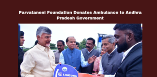 Parvataneni Foundation Donates Ambulance to Andhra Pradesh Government Parvataneni Foundation Donates Ambulance To Andhra Pradesh Government,Parvataneni Foundation Donates Ambulance,Donates Ambulance To Andhra Pradesh Government,Parvataneni Foundation,Andhra Pradesh Government, chandrababu naidu, Critical Care Medicine, Healthcare Donation, Medical Ambulance, P. Vivek Anand, Parvataneni Upendra, Telugu Desam Party,AP Live Updates, AP Politics, Political News, Mango News