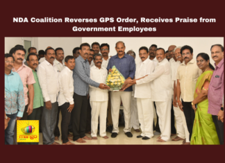 NDA Coalition Reverses GPS Order Receives Praise From Government Employees,NDA Coalition Reverses GPS Order,Receives Praise From Government Employees, A. Vidyasagar, Andhra Pradesh, APNGO, Government Employees, GPS Order Suspension, KV Siva Reddy, NDA Coalition, Vijayawada,AP,Lok Sabha Elections, AP Live Updates, AP Politics, Political News, Mango News