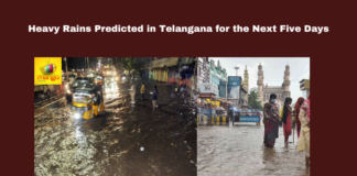 Heavy Rains Predicted In Telangana For The Next Five Days,Telangana For The Next Five Days,Heavy Rains Predicted In Telangana,Heavy Rains Predicted,Telangana, Heavy Rainfall, Hyderabad Meteorological Center, hyderabad weather, Monsoon, Telangana Districts, Telangana Rains, Thunderstorms, Weather Forecast,Politics, Political News,Mango News