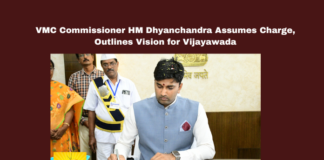 VMC Commissioner HM Dhyanchandra Assumes Charge Outlines Vision For Vijayawada,VMC Commissioner, HM Dhyanchandra Assumes Charge,Assumes Charge Outlines Vision For Vijayawada,HM Dhyanchandra Assumes Charge Outlines Vision For Vijayawada,HM Dhyanchandra,Vijayawada, Anna Canteen, Greenery, Pollution Control, Safe Drinking Water, Sanitation Management, Vijayawada Municipal Corporation, VMC,Live Updates, Politics, Political News,Mango News,,