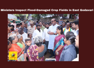 Nidadavolu, East Godavari, Red Canal Flooding, Crop Damage, Minister Inspection, Flood Prevention
