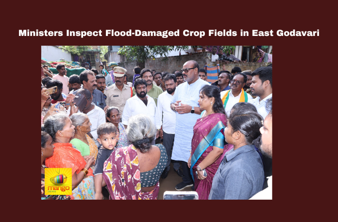 28-03 Nidadavolu, East Godavari, Red Canal Flooding, Crop Damage, Minister Inspection, Flood Prevention