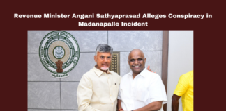 Revenue Minister Angani Sathyaprasad Alleges Conspiracy In Madanapalle Incident,Alleges Conspiracy In Madanapalle Incident,Revenue Minister Angani Sathyaprasad,Angani Sathyaprasad,Madanapalle Incident, Amaravati, Angani Sathyaprasad, Land Review, Land Survey, Madanapalle Incident, QR Code Passbooks, Revenue Minister, YSRCP Regime,AP Live Updates, AP Politics, Political News, Mango News,