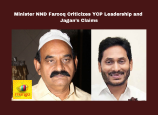 Minister NND Farooq Criticizes YCP Leadership And Jagan’S Claims,YCP Leadership And Jagan’S Claims,Minister NND Farooq Criticizes YCP Leadership And Jagan,Minister NND Farooq,NND Farooq Criticizes YCP Leadership,Criticizes YCP Leadership And Jagan’S Claims, Jagan Mohan Reddy, Minister NND Farooq, Nandyala, political criticism, Political Tensions, Rowdy Sheeter Rashid, TDP, Vinukonda Incident, YCP,Mango News,