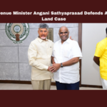 AP Revenue Minister Angani Sathyaprasad Defends Agrigold Land Case, AP Revenue Minister Angani Sathyaprasad, Sathyaprasad Defends Agrigold Land Case, Agrigold Lands, Angani Sathyaprasad, Andhra Pradesh, Vaikapa Leaders, Land Encroachment, Jogi Ramesh, Caste Politics, Legal Action, Land Complaints, Red Book, CM Chandrababu Naidu, AP Live Updates, AP Politics, Political News, Mango News