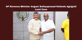 AP Revenue Minister Angani Sathyaprasad Defends Agrigold Land Case, AP Revenue Minister Angani Sathyaprasad, Sathyaprasad Defends Agrigold Land Case, Agrigold Lands, Angani Sathyaprasad, Andhra Pradesh, Vaikapa Leaders, Land Encroachment, Jogi Ramesh, Caste Politics, Legal Action, Land Complaints, Red Book, CM Chandrababu Naidu, AP Live Updates, AP Politics, Political News, Mango News