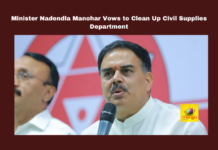 Minister Nadendla Manohar Vows to Clean Up Civil Supplies Department, Clean Up Civil Supplies Department, Minister Nadendla Manohar Vows, Nadendla Manohar, Kakinada Port, Civil Supplies Department, Ration Rice Irregularities, YSRCP Regime, Andhra Pradesh, Corruption, Legal Action, Port Workers, Government Accountability, CM Chandrababu Naidu, Pawan Kalyan, AP Live Updates, AP Politics, Political News, Mango News