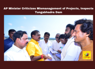 AP Minister Criticizes Mismanagement of Projects Inspects Tungabhadra Dam, Inspects Tungabhadra Dam, Mismanagement of Projects, Tungabhadra Dam, Nimmala Ramanaidu, Payyavula Keshav, AP Government, Project Mismanagement, Flood Damage, Karnataka CM, Stopplug Gate, Dam Inspection, Andhra Pradesh, CM Chandrababu Naidu, Pawan Kalyan, AP Live Updates, AP Politics, Political News, Mango News