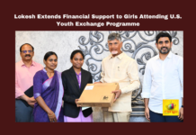 Lokesh Extends Financial Support to Girls Attending U.S. Youth Exchange Programme, U.S. Youth Exchange Programme, Lokesh Extends Financial Support, Nara Lokesh, Youth Exchange Programme, Chandrababu Naidu, Andhra Pradesh, Financial Assistance, Education, Indian Culture, U.S. Exchange Program, Talent Support, Women Empowerment, CM Chandrababu Naidu, Pawan Kalyan, AP Live Updates, AP Politics, Political News, Mango News