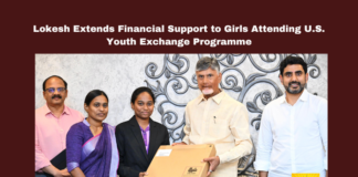 Lokesh Extends Financial Support to Girls Attending U.S. Youth Exchange Programme, U.S. Youth Exchange Programme, Lokesh Extends Financial Support, Nara Lokesh, Youth Exchange Programme, Chandrababu Naidu, Andhra Pradesh, Financial Assistance, Education, Indian Culture, U.S. Exchange Program, Talent Support, Women Empowerment, CM Chandrababu Naidu, Pawan Kalyan, AP Live Updates, AP Politics, Political News, Mango News