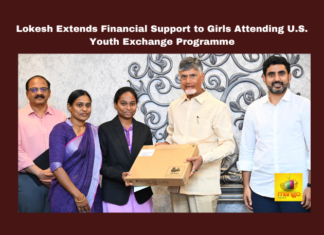 Lokesh Extends Financial Support to Girls Attending U.S. Youth Exchange Programme, U.S. Youth Exchange Programme, Lokesh Extends Financial Support, Nara Lokesh, Youth Exchange Programme, Chandrababu Naidu, Andhra Pradesh, Financial Assistance, Education, Indian Culture, U.S. Exchange Program, Talent Support, Women Empowerment, CM Chandrababu Naidu, Pawan Kalyan, AP Live Updates, AP Politics, Political News, Mango News
