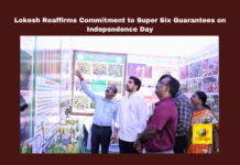 Lokesh Reaffirms Commitment to Super Six Guarantees on Independence Day, Lokesh Reaffirms Commitment, Super Six Guarantees on Independence Day, Super Six Guarantees, Nara Lokesh, Super Six Guarantees, Andhra Pradesh, Independence Day, Chandrababu Naidu, Talliki Vandanam, Guntur Infrastructure, Mangalagiri Development, Welfare Schemes, Drug-Free Andhra Pradesh, CM Chandrababu Naidu, Pawan Kalyan, AP Live Updates, AP Politics, Political News, Mango News