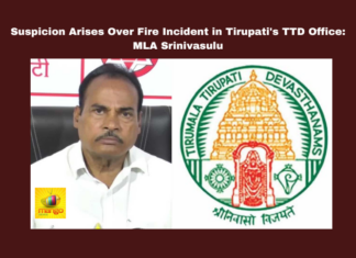Suspicion Arises Over Fire Incident in Tirupati’s TTD Office: MLA Srinivasulu,Mango News,Andhra Pradesh,AP,AP News,AP Latest News,AP Politics,AP Political News 2024,Andhra Pradesh News,Andhra Pradesh Politics,TDP,TDP Latest News,CM Chandrababu Naidu,TTD Office,Tirupati,Tirupati News,Tirupati TTD Office,Suspicions Over Fire In TTD Admin Building,TTD Building Fire Incident,TTD Administrative Building Fire,Fire At Tirumala DE Office,Fire Accident At TTD Administrative Building,TTD Administrative Building,MLA Srinivasulu,MLA Srinivasulu Latest News,MLA Srinivasulu News,MLA Srinivasulu Live,MLA Srinivasulu About TTD Building Fire Incident