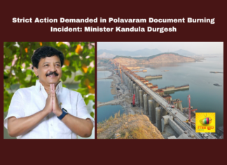 Strict Action Demanded in Polavaram Document Burning Incident: Minister Kandula Durgesh,Mango News,Polavaram Document Burning Incident,Accountability,Corruption Allegations,Document Burning,East Godavari,Government Action,Kandula Durgesh,Polavaram Investigation,Polavaram Project,Rajamahendravaram,RDO Sivajyoti,Andhra Pradesh,AP,AP News,AP Latest News,AP Politics,AP Political News 2024,Andhra Pradesh News,Minister Kandula Durgesh,Minister Kandula Durgesh Latest News,Minister Kandula Durgesh News,Minister Kandula Durgesh About Polavaram Document Burning Incident,Minister Kandula Durgesh About Polavaram Flies Burnt,Polavaram Flies Burnt,Kandula Durgesh Warning On Polavaram Files Burnt Incident,Minister Durgesh Visits Polavaram Office