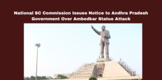 National SC Commission Issues Notice to Andhra Pradesh Government Over Ambedkar Statue Attack,Action Taken Report,Ambedkar Statue Attack,Andhra Pradesh Government,Chief Secretary,DGP Andhra Pradesh,Legal Action,NCSC Notice,Scheduled Castes Rights,Vijayawada Incident,YSR Congress Complaint,Mango News,National SC Commission,Andhra Pradesh,AP,AP News,AP Latest News,AP Politics,AP Political News 2024,Andhra Pradesh News,Ambedkar Statue Attack,SC Commission Seeks Report On Ambedkar Statue Attack,Attack On Ambedkar Statue In Vijayawada,Vijayawada,Vijayawada News,AP Government Gets Notices From National SC Commission,National SC Commission Noties To AP Govt,Vijayawada Ambedkar Statue Incident,Ambedkar Statue
