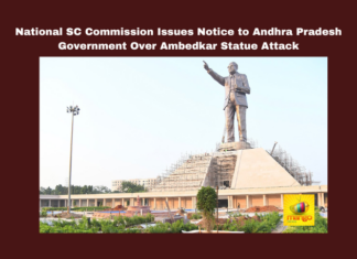 National SC Commission Issues Notice to Andhra Pradesh Government Over Ambedkar Statue Attack,Action Taken Report,Ambedkar Statue Attack,Andhra Pradesh Government,Chief Secretary,DGP Andhra Pradesh,Legal Action,NCSC Notice,Scheduled Castes Rights,Vijayawada Incident,YSR Congress Complaint,Mango News,National SC Commission,Andhra Pradesh,AP,AP News,AP Latest News,AP Politics,AP Political News 2024,Andhra Pradesh News,Ambedkar Statue Attack,SC Commission Seeks Report On Ambedkar Statue Attack,Attack On Ambedkar Statue In Vijayawada,Vijayawada,Vijayawada News,AP Government Gets Notices From National SC Commission,National SC Commission Noties To AP Govt,Vijayawada Ambedkar Statue Incident,Ambedkar Statue