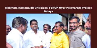 Nimmala Ramanaidu Criticizes YSRCP Over Polavaram Project Delays,Mango News,Nimmala Ramanaidu,Nimmala Ramanaidu Latest News,Nimmala Ramanaidu News,Nimmala Ramanaidu Live,Nimmala Ramanaidu Pressmeet,Nimmala Ramanaidu Speech,Andhra Pradesh,AP,AP News,AP Latest News,AP Politics,AP Political News 2024,Andhra Pradesh News,Andhra Pradesh Politics,Minister Nimmala Ramanaidu,Polavaram Project,Polavaram,New Delhi,Nimmala Ramanaidu Criticizes YSRCP,Nimmala Ramanaidu About Polavaram Project,YS Jagan Mohan Reddy,TDP,TDP Latest News,Chandrababu Naidu,IIT Hyderabad Report,Water Resources,YSRCP