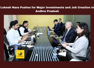 Lokesh Nara Pushes for Major Investments and Job Creation in Andhra Pradesh,Mango News,AP,AP News,Andhra Pradesh,AP Latest News,AP Politics,AP Political News,Chandrababu Naidu,Foxconn,Investments,It And Electronics,Job Creation,Nara Lokesh,CM Chandrababu,Minister Nara Lokesh,Minister Nara Lokesh Latest News,Minister Nara Lokesh Live,Minister Nara Lokesh Speech,Minister Nara Lokesh Pressmeet,Minister Nara Lokesh News,Job Creation in Andhra Pradesh,Lokesh Invites Foxconn To Set Up Manufacturing City,Nara Lokesh Meets Foxconn Representatives,Nara Lokesh Meets Foxconn Team,Foxconn Group Delegation Meets Lokesh,Manufacturing City In Andhra,Nara Lokesh And Foxconn Representatives Meeting,Nara Lokesh Meets Foxconn Delegation,Foxconn Manufacturing City In Andhra,Minister Nara Lokesh Meet Foxconn Delegation,Investments,Ap Investments,Nara Lokesh Meet Foxconn Company Representatives,Foxconn Company Representatives,Foxconn Company,Foxconn Company In AP,Andhra Pradesh Foxconn Company