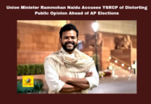 Union Minister Rammohan Naidu Accuses YSRCP of Distorting Public Opinion Ahead of AP Elections, Union Minister Rammohan Naidu Accuses YSRCP, YSRCP Distorting Public Opinion, AP Elections, Rammohan Naidu, Vaikapa, Chandrababu Naidu, Andhra Pradesh Government, Praja Darbar, Revenue Conferences, Industrial Investments, Helicopter Accident, CM Chandrababu Naidu, Pawan Kalyan, AP Live Updates, AP Politics, Political News, Mango News