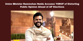 Union Minister Rammohan Naidu Accuses YSRCP of Distorting Public Opinion Ahead of AP Elections, Union Minister Rammohan Naidu Accuses YSRCP, YSRCP Distorting Public Opinion, AP Elections, Rammohan Naidu, Vaikapa, Chandrababu Naidu, Andhra Pradesh Government, Praja Darbar, Revenue Conferences, Industrial Investments, Helicopter Accident, CM Chandrababu Naidu, Pawan Kalyan, AP Live Updates, AP Politics, Political News, Mango News