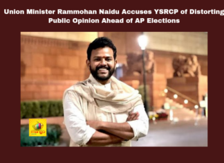 Union Minister Rammohan Naidu Accuses YSRCP of Distorting Public Opinion Ahead of AP Elections, Union Minister Rammohan Naidu Accuses YSRCP, YSRCP Distorting Public Opinion, AP Elections, Rammohan Naidu, Vaikapa, Chandrababu Naidu, Andhra Pradesh Government, Praja Darbar, Revenue Conferences, Industrial Investments, Helicopter Accident, CM Chandrababu Naidu, Pawan Kalyan, AP Live Updates, AP Politics, Political News, Mango News