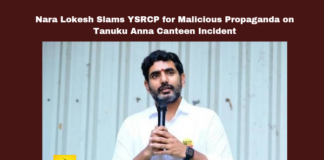 Nara Lokesh Slams YSRCP for Malicious Propaganda on Tanuku Anna Canteen Incident, Nara Lokesh Slams YSRCP, Tanuku Anna Canteen Incident, Nara Lokesh, YSRCP, Anna Canteen, Tanuku, Malicious Propaganda, Cleanliness, Hare Krishna Movement, Latest Anna Canteen News, CM Chandrababu Naidu, Pawan Kalyan, AP Live Updates, AP Politics, Political News, Mango News