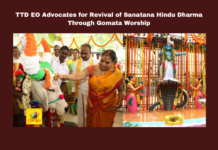 TTD EO Advocates for Revival of Sanatana Hindu Dharma Through Gomata Worship, TTD EO Advocates for Revival of Sanatana Hindu Dharma, Sanatana Hindu Dharma Through Gomata Worship, Tirupati, TTD, Sanatana Dharma, Gomata Worship, Gokulashtami, Agricultural Prosperity, Cultural Programs, Vedic Traditions, Hindu Rituals, Religious Festival, CM Chandrababu Naidu, Pawan Kalyan, AP Live Updates, AP Politics, Political News, Mango News