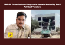 HYDRA Commissioner Ranganath Asserts Neutrality Amid Political Tensions, HYDRA Commissioner Ranganath, Ranganath Asserts Neutrality Amid Political Tensions, Political Tensions, HYDRA, Commissioner Ranganath, Owaisi, Mallareddy, Encroachments, Hyderabad, NTL, Political Neutrality, Student Future, Police Presence, Telangana, TS Live Updates, TS Political News, Political News, Mango News