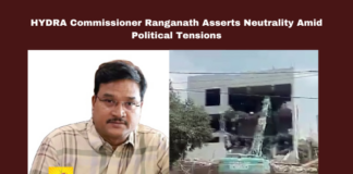 HYDRA Commissioner Ranganath Asserts Neutrality Amid Political Tensions, HYDRA Commissioner Ranganath, Ranganath Asserts Neutrality Amid Political Tensions, Political Tensions, HYDRA, Commissioner Ranganath, Owaisi, Mallareddy, Encroachments, Hyderabad, NTL, Political Neutrality, Student Future, Police Presence, Telangana, TS Live Updates, TS Political News, Political News, Mango News
