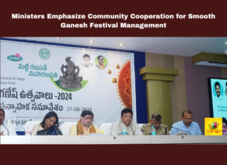 Ministers Emphasize Community Cooperation for Smooth Ganesh Festival Management, Ministers Emphasize Community Cooperation, Ganesh Festival Management, Ganesh Festival, Hyderabad, Sridhar Babu, Ponnam Prabhakar, Clay Idols, Hussain Sagar, Immersion, Telangana Government, Community Cooperation, Telangana, TS Live Updates, TS Political News, Political News, Mango News
