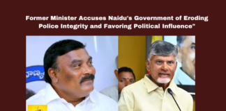 Former Minister Accuses Naidu's Government of Eroding Police Integrity and Favoring Political Influence", Former Minister Accuses Naidu's Government, Police Integrity, Andhra Pradesh Police, Chandrababu Naidu, Merugu Nagarjuna, TDP Government, YSRCP, Law Enforcement Integrity, IPS Officers, Political Influence, Andhra Pradesh Governance, CM Chandrababu Naidu, Pawan Kalyan, AP Live Updates, AP Politics, Political News, Mango News
