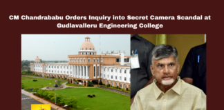 CM Chandrababu Orders Inquiry into Secret Camera Scandal at Gudlavalleru Engineering College, CM Chandrababu Orders Inquiry, Inquiry On Secret Cameras, Gudlavalleru Engineering College, Secret Cameras, Krishna District, Student Protest, TDP, Police Investigation, Hostel Safety, Educational Institutions, Andhra Pradesh News, CM Chandrababu Naidu, Pawan Kalyan, AP Live Updates, AP Politics, Political News, Live Updates, Breaking News, Headlines, Live News, Mango News