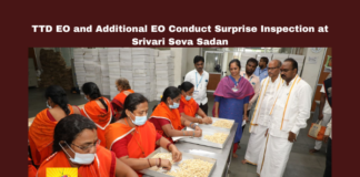 TTD EO and Additional EO Conduct Surprise Inspection at Srivari Seva Sadan, TTD EO and Additional EO Conduct Surprise Inspection, Surprise Inspection at Srivari Seva Sadan, TTD, Srivari Seva Sadan, Surprise Inspection, Tirumala, Executive Officer, Additional EO, Temple Services, Srivari Sevaks, Cashew Splitting Service, Annaprasadam, Facility Improvement, CM Chandrababu Naidu, Pawan Kalyan, AP Live Updates, Live Updates, Breaking News, Headlines, Live News, Mango News