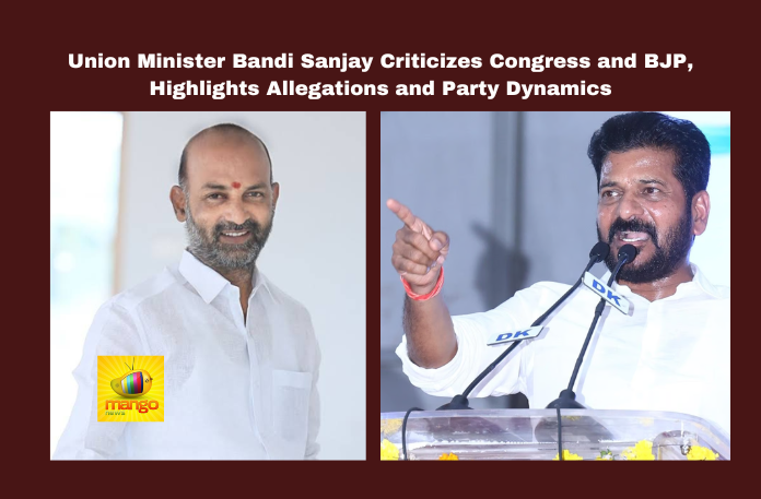 Union Minister Bandi Sanjay Criticizes Congress and BJP, Highlights Allegations and Party Dynamics Union Minister Bandi Sanjay Criticizes Congress and BJP, Highlights Allegations and Party Dynamics, Bandi Sanjay, BJP Workshop, Congress Criticism, MIM, Asaduddin Owaisi, Article 370, Political Allegations, MLC Kavitha, Hyderabad Politics, Bandi Sanjay Criticizes Congress, Telangana, TS Live Updates, TS Political News, Political News, Mango News