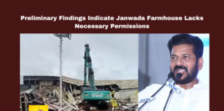 Preliminary Findings Indicate Janwada Farmhouse Lacks Necessary Permissions, Preliminary Findings, Janwada Farmhouse Lacks Necessary Permissions, Janwada Farmhouse, Hyderabad, Revenue Department, Panchayat Raj, Bulkapur Nala, Illegal Construction, Satellite Survey, Ranga Reddy Collector, Property Tax, Telangana Politics, Telangana, TS Live Updates, TS Political News, Political News, Mango News