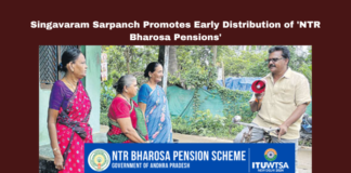 Singavaram Sarpanch Promotes Early Distribution of 'NTR Bharosa Pensions', Singavaram Sarpanch Promotes Early Distribution, NTR Bharosa Pensions, Singavaram Sarpanch, East Godavari, Pension Distribution, TEDPA, Grassroots Campaigning, Panchayat Leadership, Sarpanch Initiative, Rural Development, Andhra Pradesh Politics, CM Chandrababu Naidu, Pawan Kalyan, AP Live Updates, Live Updates, Breaking News, Headlines, Live News, Mango News