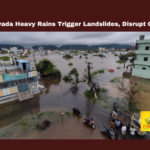 Vijayawada Heavy Rains Trigger Landslides, Disrupt City Life, Vijayawada, Landslides, Indrakiladri Ghat, Heavy Rains, Floods, Andhra Pradesh, Traffic Disruption, State Government Response, Central Command Control Room, Disaster Management, Heavy Rain In AP, Weather Report, Red Alert, AP, Heavy Rain, Andhra Pradesh, AP Rain, AP Live Updates, Political News, Mango News