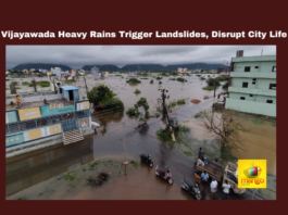 Vijayawada Heavy Rains Trigger Landslides, Disrupt City Life, Vijayawada, Landslides, Indrakiladri Ghat, Heavy Rains, Floods, Andhra Pradesh, Traffic Disruption, State Government Response, Central Command Control Room, Disaster Management, Heavy Rain In AP, Weather Report, Red Alert, AP, Heavy Rain, Andhra Pradesh, AP Rain, AP Live Updates, Political News, Mango News