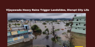 Vijayawada Heavy Rains Trigger Landslides, Disrupt City Life, Vijayawada, Landslides, Indrakiladri Ghat, Heavy Rains, Floods, Andhra Pradesh, Traffic Disruption, State Government Response, Central Command Control Room, Disaster Management, Heavy Rain In AP, Weather Report, Red Alert, AP, Heavy Rain, Andhra Pradesh, AP Rain, AP Live Updates, Political News, Mango News