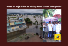 State on High Alert as Heavy Rains Cause Disruptions, State on High Alert, Amaravati, Heavy Rains, Flood Alert, Home Minister, Disaster Management, Vijayawada Landslides, Waterlogging, Relief Operations, Krishna District, NTR District, Heavy Rains Cause Disruptions, Heavy Rain In AP, Weather Report, Red Alert, AP, Heavy Rain, Andhra Pradesh, AP Rain, AP Live Updates, Political News, Mango News
