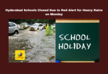 Hyderabad Schools Closed Due to Red Alert for Heavy Rains on Monday, Hyderabad Weather Alert, Heavy Rains, School Closures, Meteorological Department, Red Alert, Hyderabad District Collector, GHMC, Safety Measures, Emergency Contacts, Emergency Response, Telangana, TS Live Updates, TS Political News, Political News, Mango News