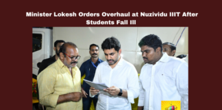 Minister Lokesh Orders Overhaul at Nuzividu IIIT After Students Fall Ill, Minister Lokesh Orders Overhaul, Nuzividu IIIT Students Fall Ill, Students Fall Ill, Nuzividu IIIT, Food Contamination, Student Welfare, Nara Lokesh, Education Reform, Nara Lokesh, Nuzividu IIIT News, Latest Nuzividu IIIT News, CM Chandrababu Naidu, Pawan Kalyan, AP Live Updates, Live Updates, Breaking News, Headlines, Live News, Mango News