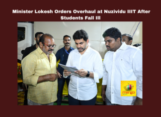 Minister Lokesh Orders Overhaul at Nuzividu IIIT After Students Fall Ill, Minister Lokesh Orders Overhaul, Nuzividu IIIT Students Fall Ill, Students Fall Ill, Nuzividu IIIT, Food Contamination, Student Welfare, Nara Lokesh, Education Reform, Nara Lokesh, Nuzividu IIIT News, Latest Nuzividu IIIT News, CM Chandrababu Naidu, Pawan Kalyan, AP Live Updates, Live Updates, Breaking News, Headlines, Live News, Mango News